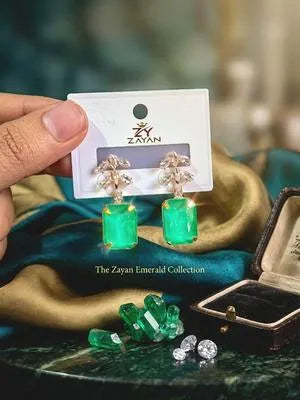 Modern Design Gold Plated Crystal Earrings