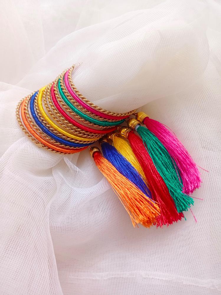 Multicolor Tassel Bangles for Girls 18M-5Yr Alloy