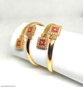 Golden Kara Bangles Set for Pakistani Wedding Party Wear