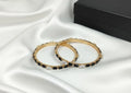Gold Black Enamel Bangles Set for Women