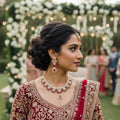 Maroon Crystal Bridal Set for Pakistani Brides