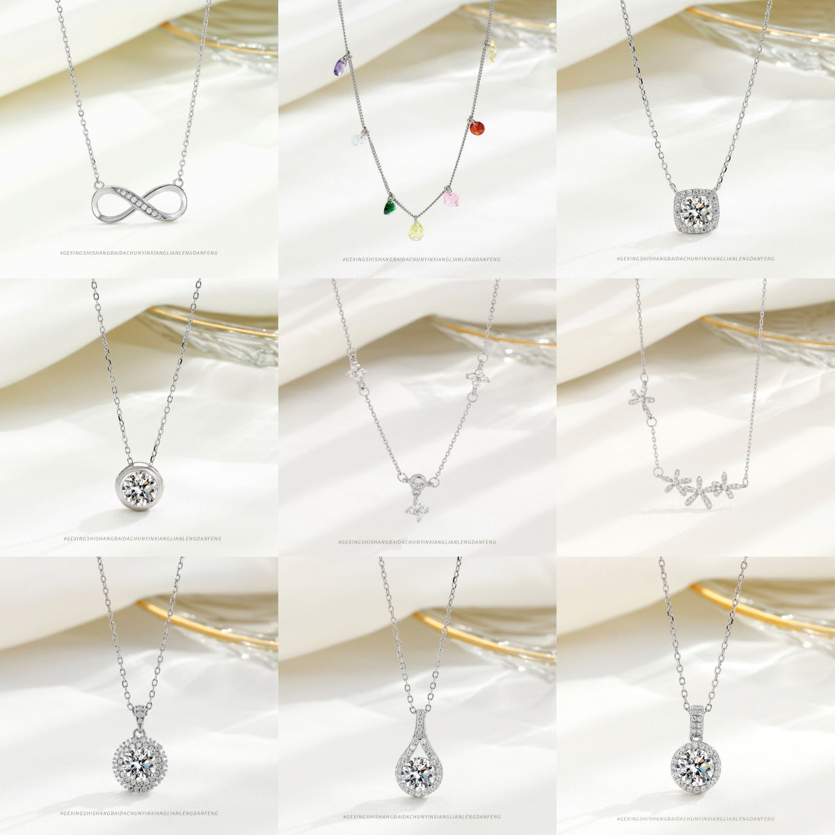 S925 Sterling Silver Versatile Sterling Silver Necklace Elegant Niche Jewelry Simple High-end Sense Personality Clavicle Chain Women's Accessories