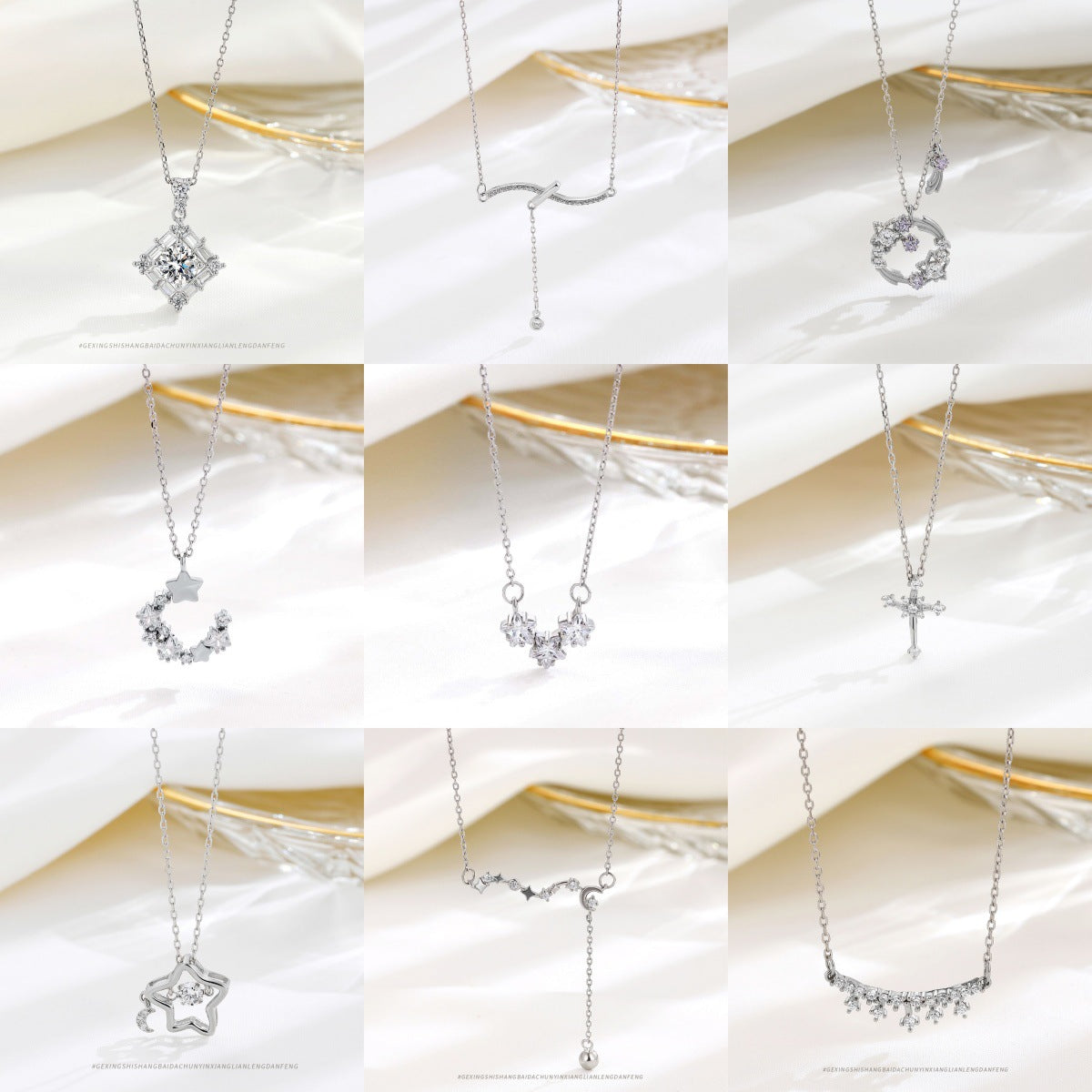 S925 Sterling Silver Versatile Sterling Silver Necklace Elegant Niche Jewelry Simple High-end Sense Personality Clavicle Chain Women's Accessories