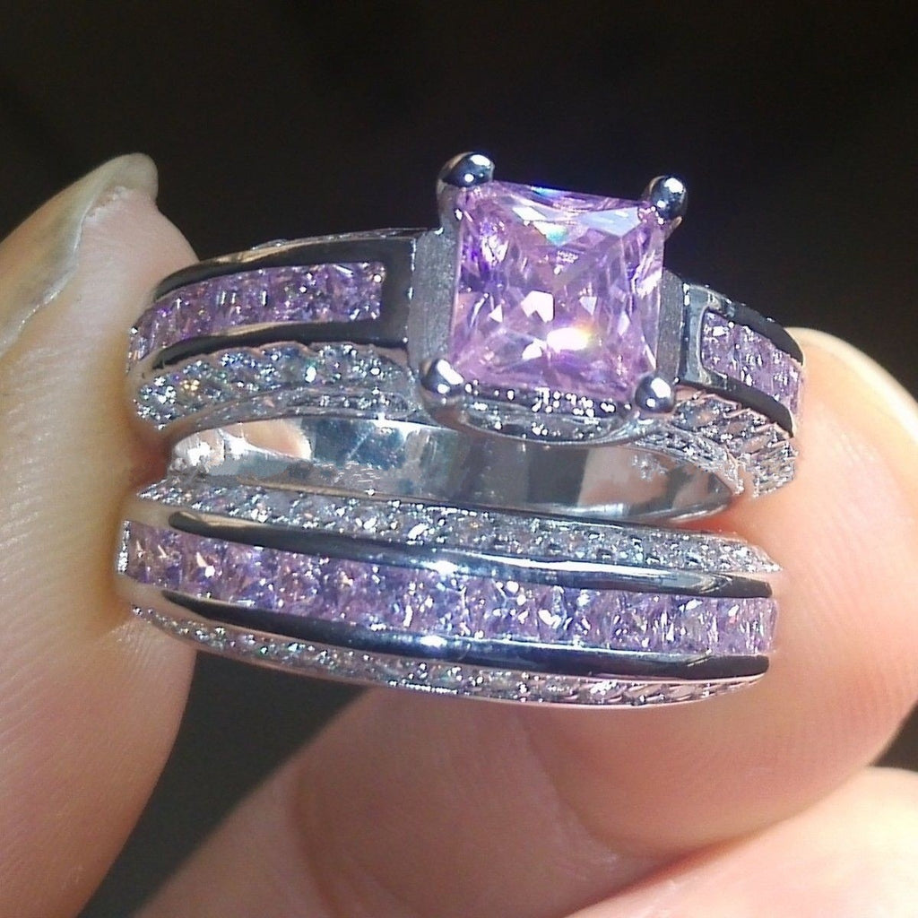 Pink Zircon Ring Jewelry for Daily Wear