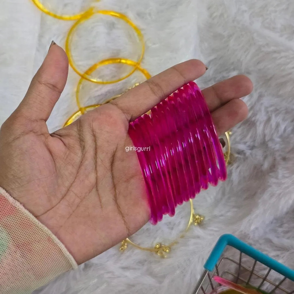 Glossy Glass Jelly Bangles for Women