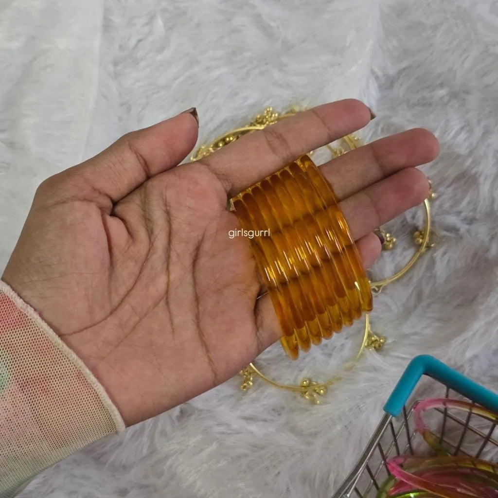 Glossy Glass Jelly Bangles for Women