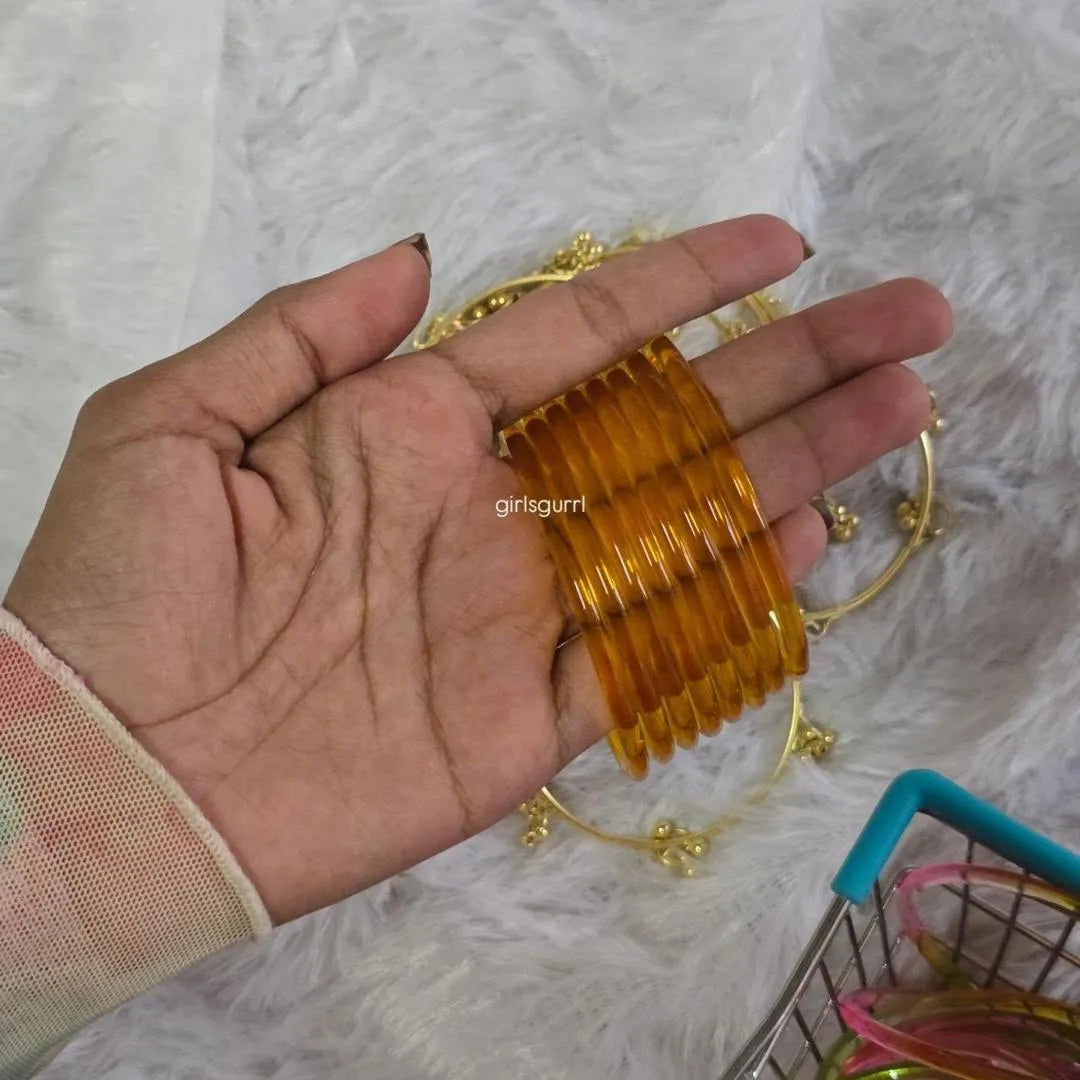 Glossy Glass Jelly Bangles for Women