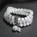 White Opal Cat Eye Bracelet for Women