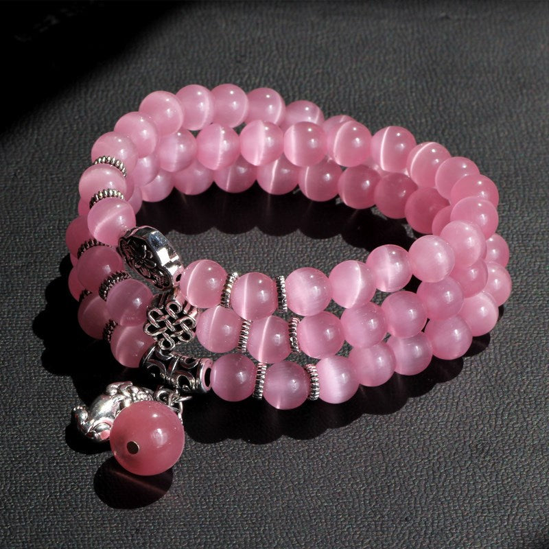 White Opal Cat Eye Bracelet for Women