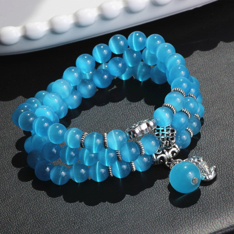 White Opal Cat Eye Bracelet for Women