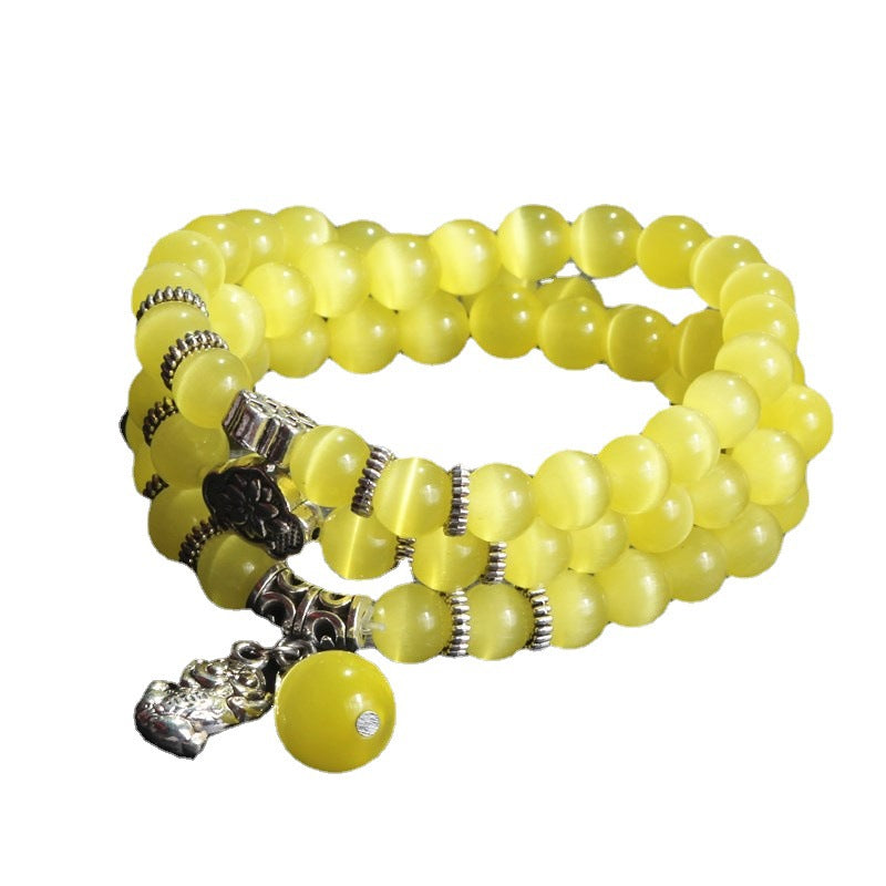White Opal Cat Eye Bracelet for Women